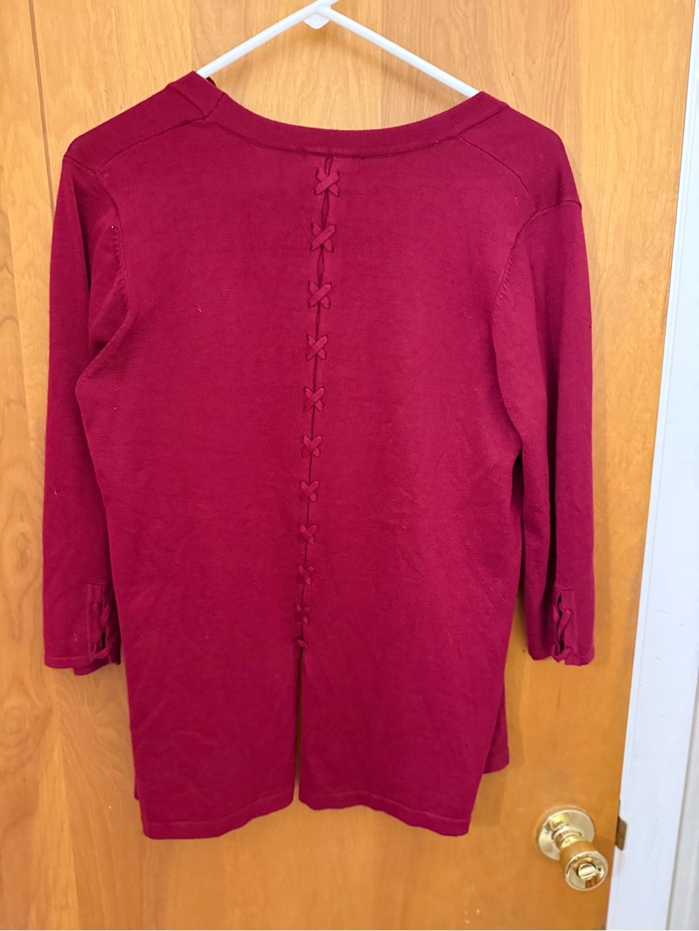 Lety and Me Women's Open Front Cardigan Sweater - Berry Red #Stitchfix - Picture 2 of 4